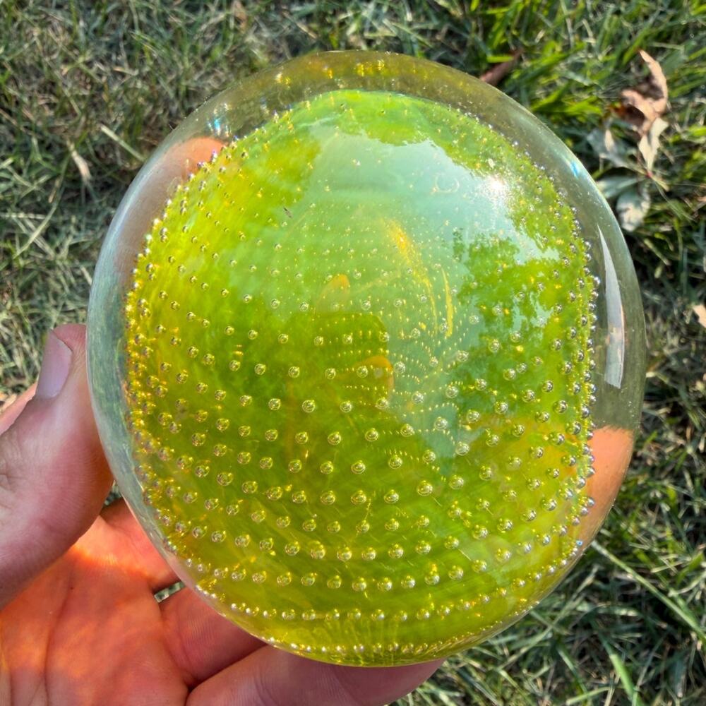 Vintage 1970s handmade italian art glass paperweight